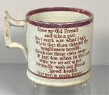 Staffordshire Children’s Pearlware Mug with Verses about Friends BB#51