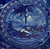 Arms of South Carolina Leaf Dish Historical Blue Staffordshire ZAM-214