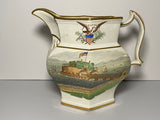 Historical Polychrome Transfer Pitcher With Landing Of Lafayette At Castle Gardens New York KO