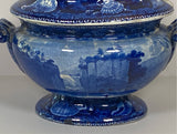 Historical Staffordshire Blue Passaic Falls State of New Jersey Gravy Tureen