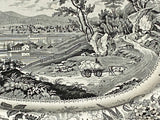 Historical Staffordshire Black Transfer Platter Newburgh Hudson River