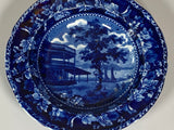 Historical Staffordshire Blue Porridge Dish Rare Form Battery New York