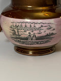 Historical Staffordshire Copper Luster Pitcher With New York Transfer RC
