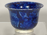 Historical Staffordshire Dark Blue Custard Cup Wadsworth Tower