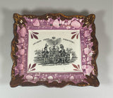 Staffordshire Sunderland Lusterware Wall Plaque Ancient Order of The Foresters