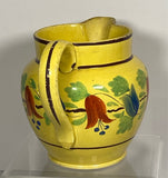 Staffordshire Canary Pitcher With A Floral Tulip Design