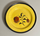 Staffordshire Canary Plate With Pomegranate Black Accent Border