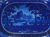 Staffordshire Dark Blue Platter Palace of Saint German France by Hall