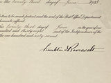 Franklin D. Roosevelt President Signed Appointed Postmaster Document