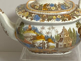 Staffordshire Salopian Pearlware Teapot With Oriental Pagoda Scene