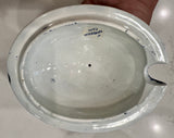 Historical Staffordshire Blue Gravy Tureen and Tray Marine View Chiswick Thames CAB