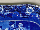 Historical Staffordshire Blue Platter Wilkie Series Valentine