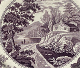 Historical Staffordshire Purple Dinner Plate Near Fishkill Hudson River