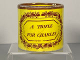 Staffordshire Canary Child’s Mug A Trifle For Charles Pink Luster BB#67