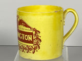 Staffordshire Canary Childrens Mug with Eagle and Washington Cartouche BB1