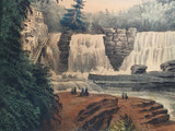 Original Currier Ives Print Trenton High Falls Great Condition