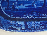 Staffordshire Dark Blue Platter Palace of Saint German France by Hall