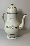 Staffordshire Pearlware Leeds Floral Coffee Pot Sprigs