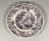 Historical Staffordshire Purple Dinner Plate Near Fishkill Hudson River