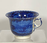 Historical Staffordshire Dark Blue Custard Cup Wadsworth Tower