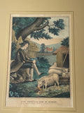 PB6 Original Currier & Ives Type Print Kellogg Prodigal Son In Misery