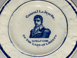 Historical Staffordshire General Lafayette Welcome to The Land Of Liberty Cup Plate KO