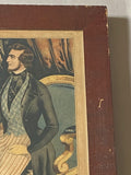 PB6 Original N. Currier & Ives Print “John” Red, White And Blue Striped Suit