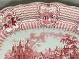 Staffordshire Pink Transferware Platter Bologna Pattern Gondola