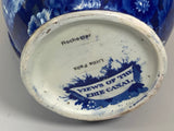 Historical Staffordshire Blue Wash Pitcher Views of The Erie Erie Canal RC