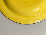 Staffordshire Canary Plate With Pomegranate Black Accent Border