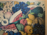Original Currier & Ives Print American Fruit Piece Small Folio