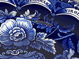 Historical Staffordshire Blue Dinner Plate States Pattern CAB