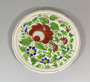 Staffordshire Pearlware Dinner Plate Woods Rose Pattern