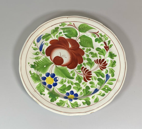 Staffordshire Pearlware Dinner Plate Woods Rose Pattern