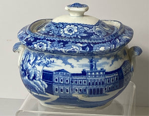 Historical Staffordshire Sugar Bowl City Hall New York By Stubbs