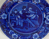 Historical Staffordshire Blue Dinner Plate The Valentine Wilkie Series
