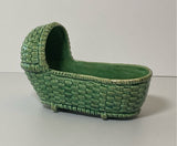 Staffordshire Green Glaze Cradle Basket Weave