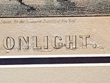 Original Currier & Ives Print Skating Scene Moonlight Best 50 Small Folio