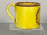 Staffordshire Canary Child’s Mug A Trifle For Charles Pink Luster BB#67