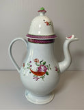 Staffordshire Pearlware Coffee Pot With Floral Rose