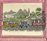 Staffordshire Sunderland Lusterware Wall Plaque Colored Transfer of Express Train