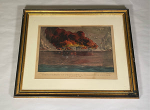 Original Currier & Ives Print Bombardment of Fort Sumter, Charleston Harbor