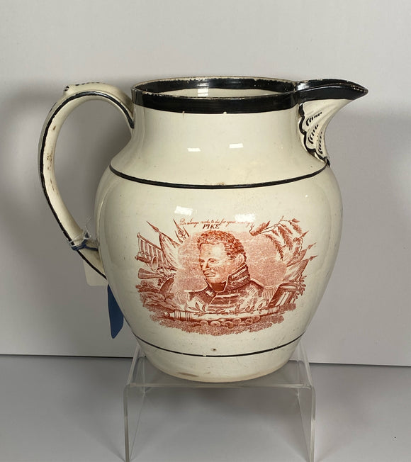 Staffordshire Creamware Liverpool War Of 1812 Pitcher Commodore Perry Captain Pike