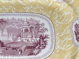 Staffordshire 2 Color Transfer Bi Color Platter Yellow Purple Temple