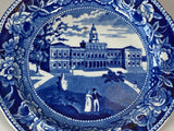 Historical Staffordshire Dark Blue Plate City Hall New York By Stubbs