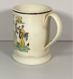 Staffordshire Creamware Liverpool Tankard Masonic