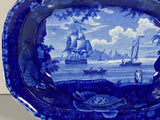 Historical Staffordshire Blue Vegetable Dish Edith The Thames LC3