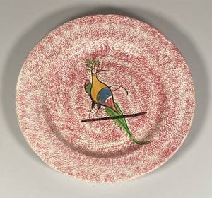Staffordshire Spatterware Plate Bird on Bar Pattern
