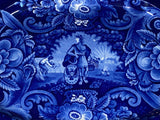 Historical Staffordshire Blue Platter Peace and Plenty