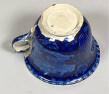 Historical Staffordshire Dark Blue Custard Cup Wadsworth Tower
